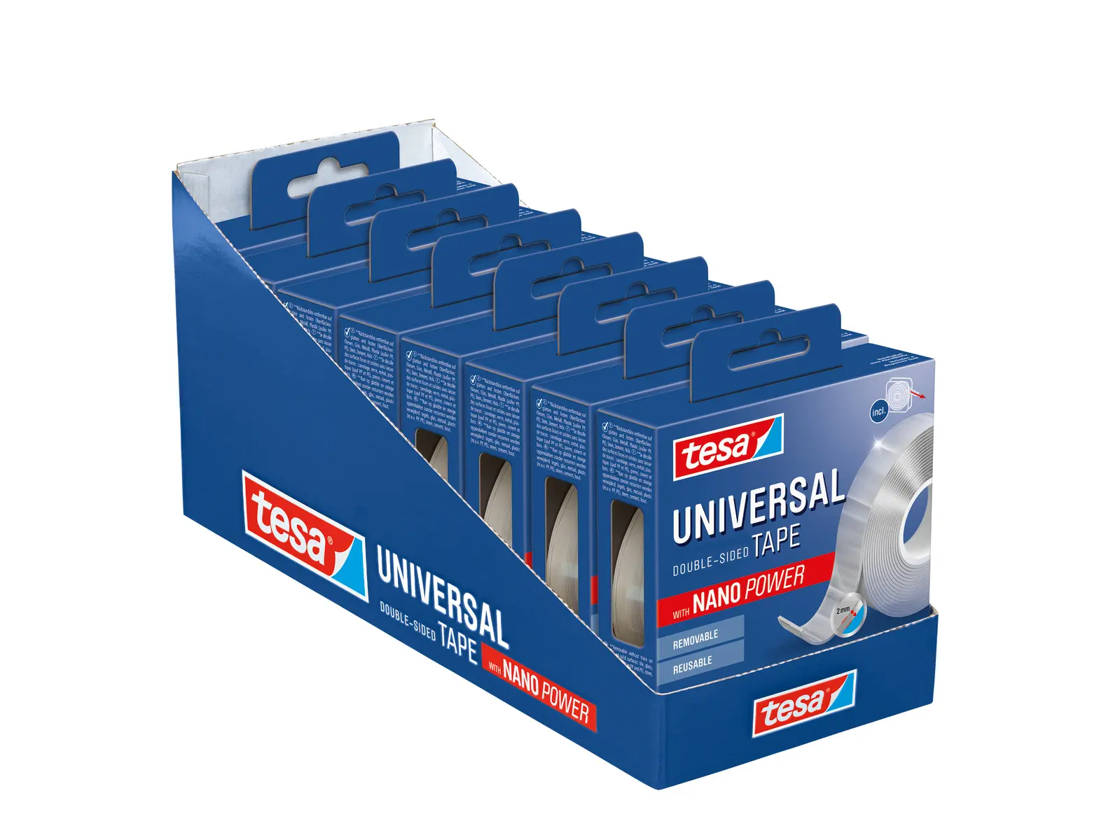 Tesa 55810 Doppelseitiges Klebeband, transparent, Stärke 0.002mm, 30mm x 3m