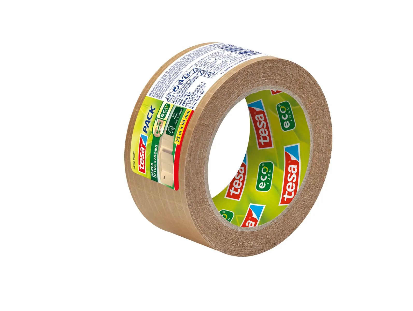 Produktfoto 1 von Tesa BNR 56000 Packband, Polyvinylchloridfolie, Braun, Stärke 210 μm, 109 mm x 109 mm