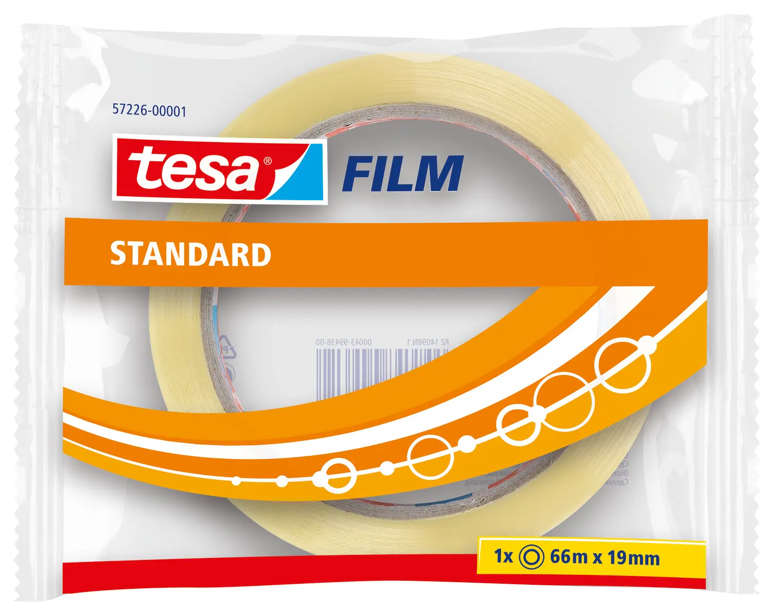Produktfoto 1 von Tesa Büroband Klar, 19 mm x 66 m, Tesafilm Standard