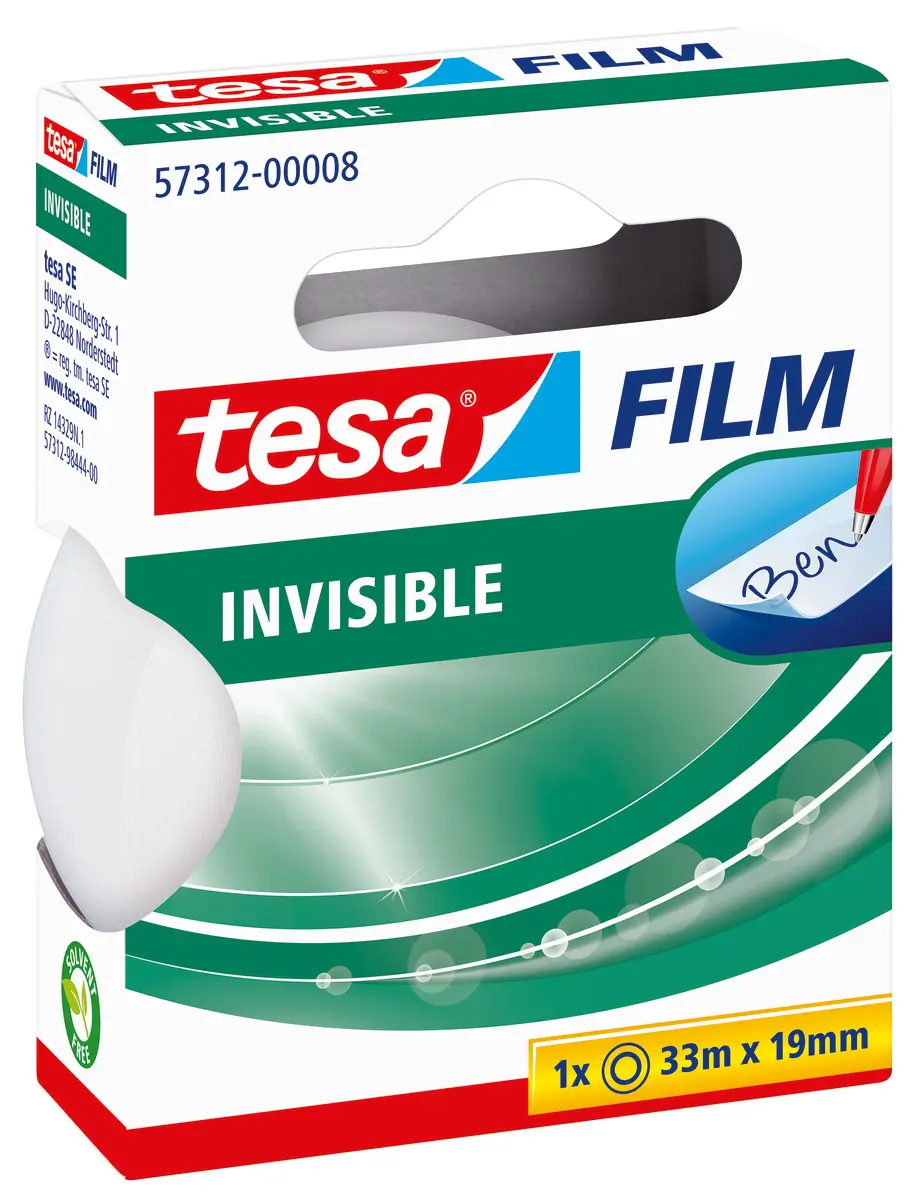 Produktfoto 1 von Tesa Büroband Klar, 19 mm x 33 m, Tesafilm Invisible