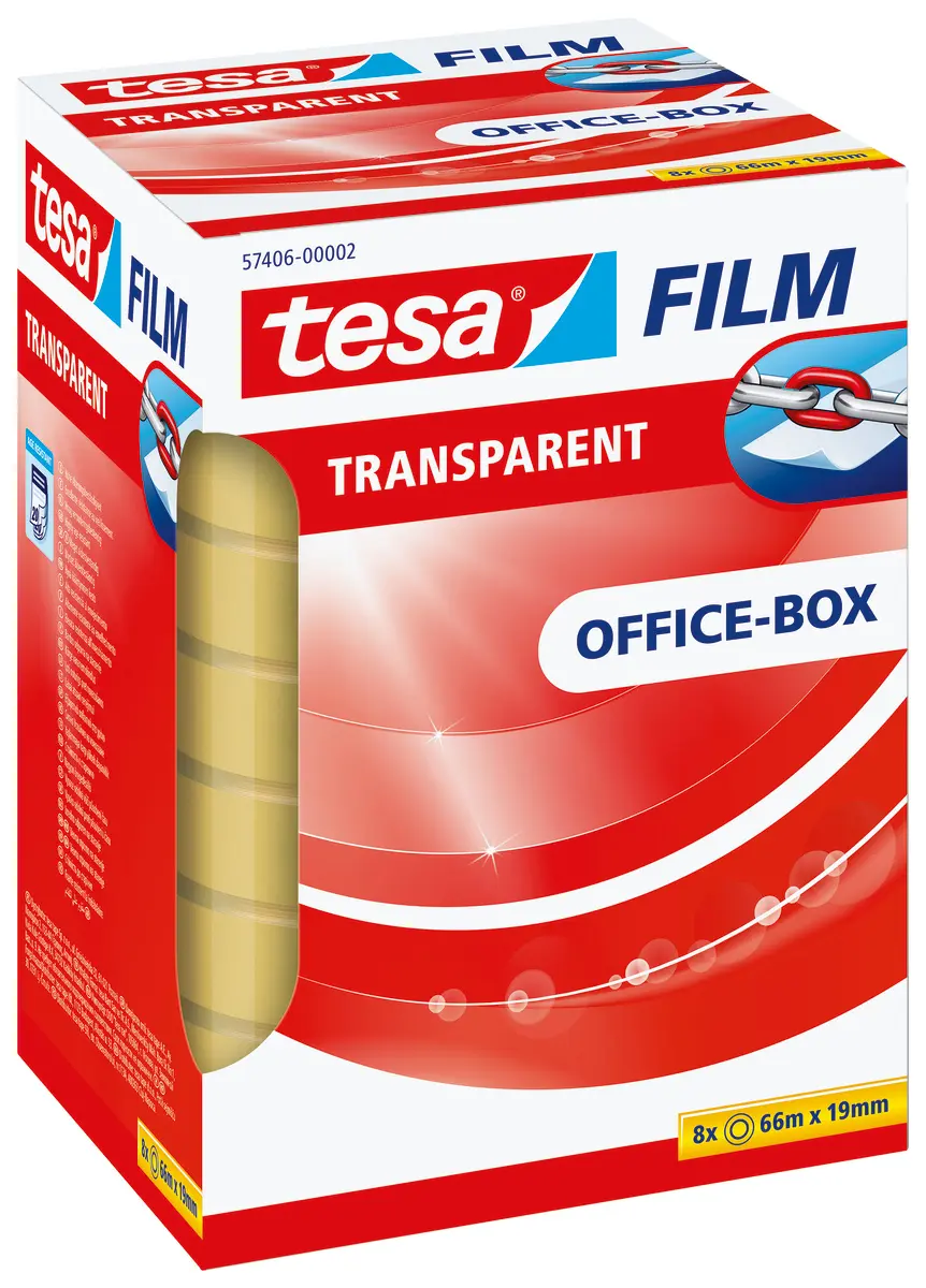Produktfoto 1 von Tesa Büroband Klar, 19 mm x 66 m, Tesafilm Transparent