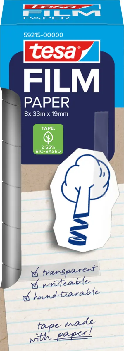 Produktfoto 1 von Tesa Büroband Klar, 19 mm x 33 m, Tesafilm Eco
