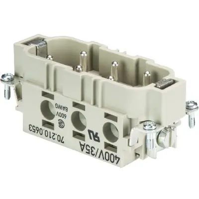 Produktfoto 1 von Wieland 70 Stifteinsatz Stecker, 6-polig 35A, Stift, Stifteinsatz