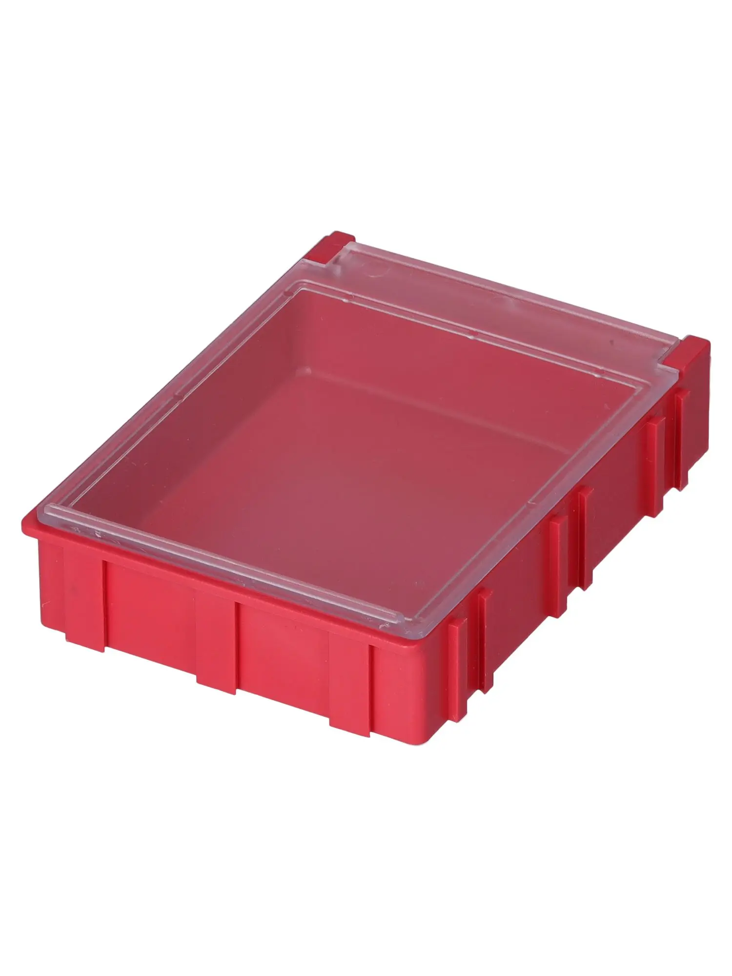 Produktfoto 1 von Licefa Kleinteilebox Klar, Rot, 1 Fächer Verstellbare Fächer, 21 mm x 63 mm x 85.3 mm