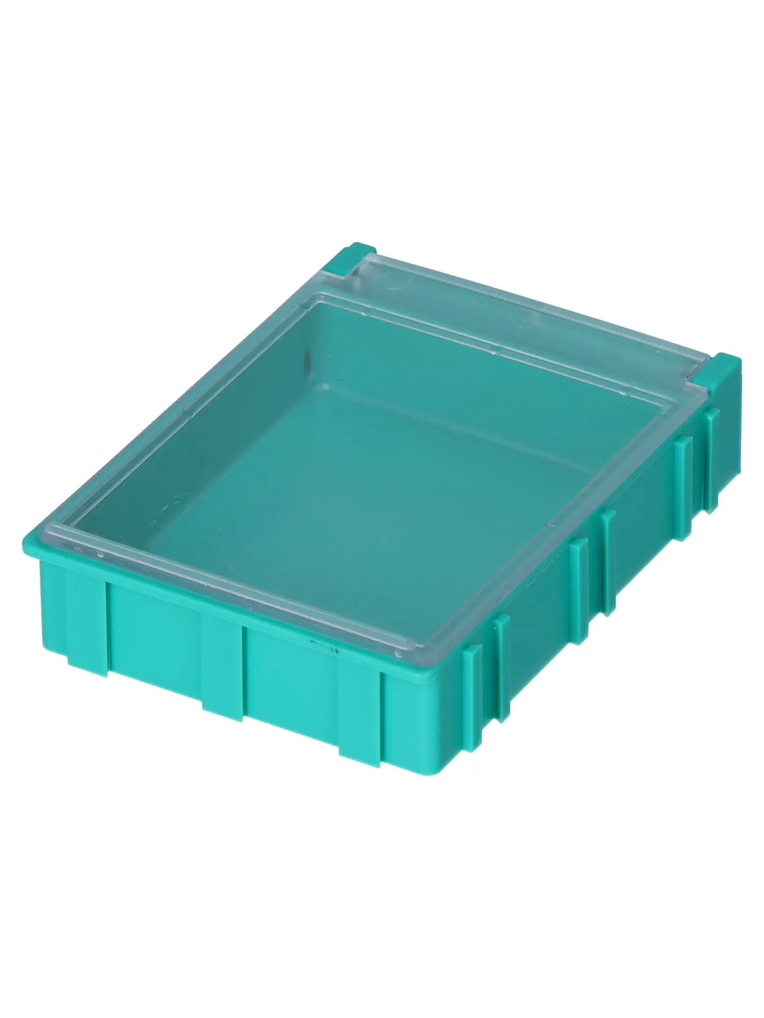 Produktfoto 1 von Licefa Kleinteilebox Klar, Grün, 1 Fächer Verstellbare Fächer, 21 mm x 63 mm x 85.3 mm