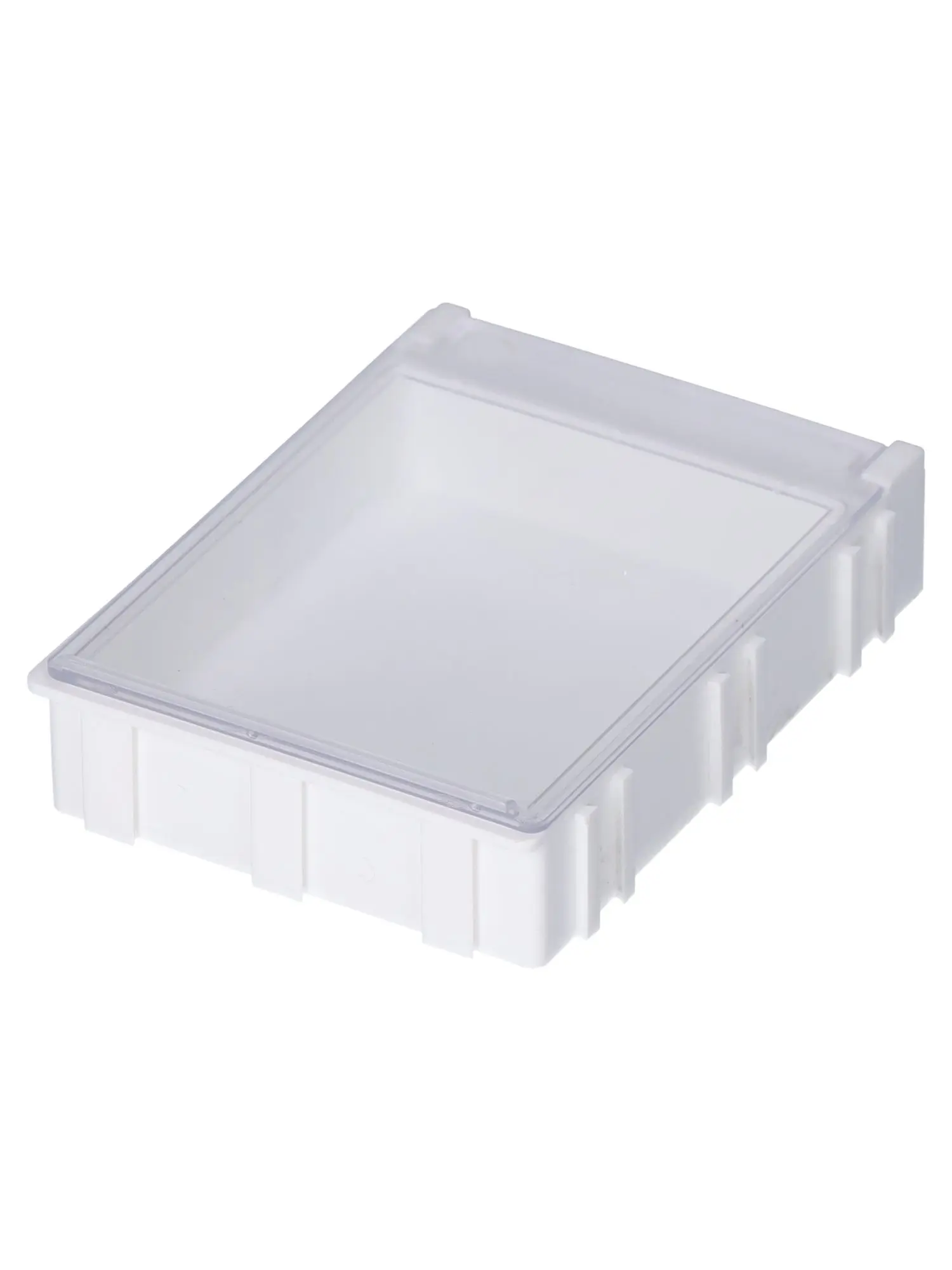 Produktfoto 1 von Licefa Kleinteilebox Weiß, Klar, 1 Fächer, 21 mm x 63 mm x 85.3 mm