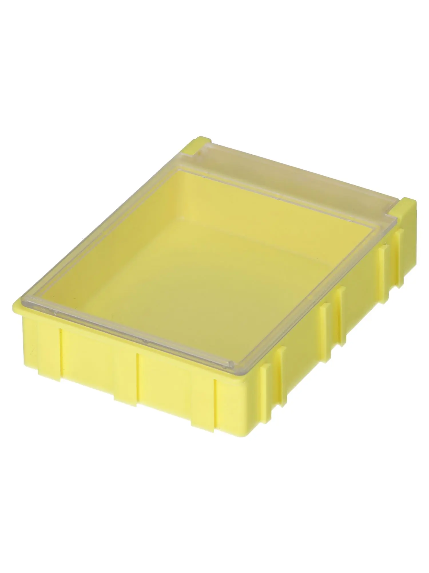 Produktfoto 1 von Licefa Kleinteilebox Klar, Gelb, 1 Fächer, 21 mm x 63 mm x 85.3 mm