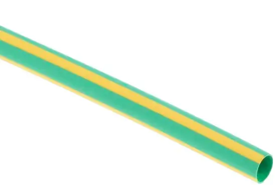 Produktfoto 1 von RS PRO Standard-Wärmeschrumpfschlauch, Polyolefin Gelb, Grün, Ø 4 mm Schrumpfrate 2:1, Länge 1m