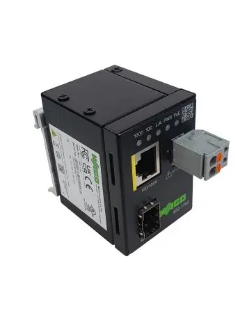 Produktfoto 1 von WAGO Ethernet-Medienkonverter 1000Mbit/s, Multimodus 80 km 1000 Mbit/s, Anschluss: RJ45, SFP