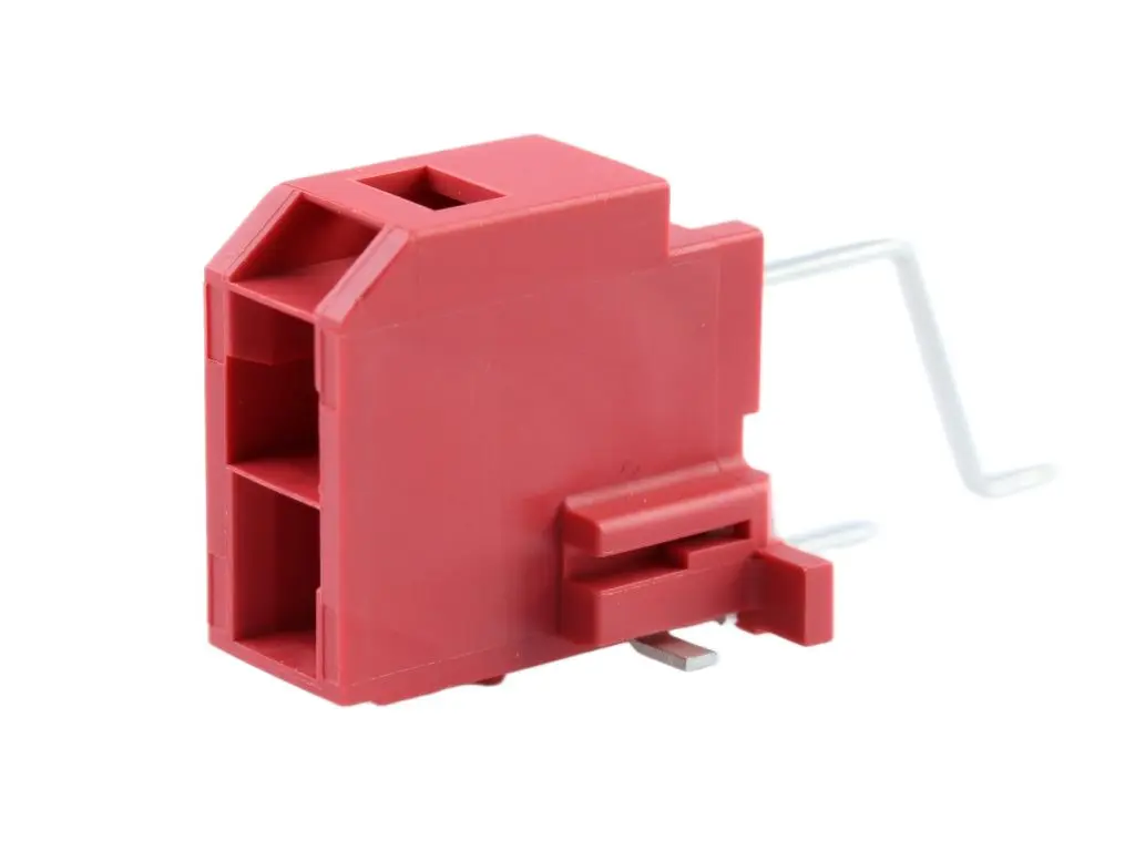Produktfoto 1 von Molex 203555 Leiterplattenleiste gewinkelt, 2-polig / 1-reihig, Raster 6.5 mm Raster Oberfläche, Ummantelt