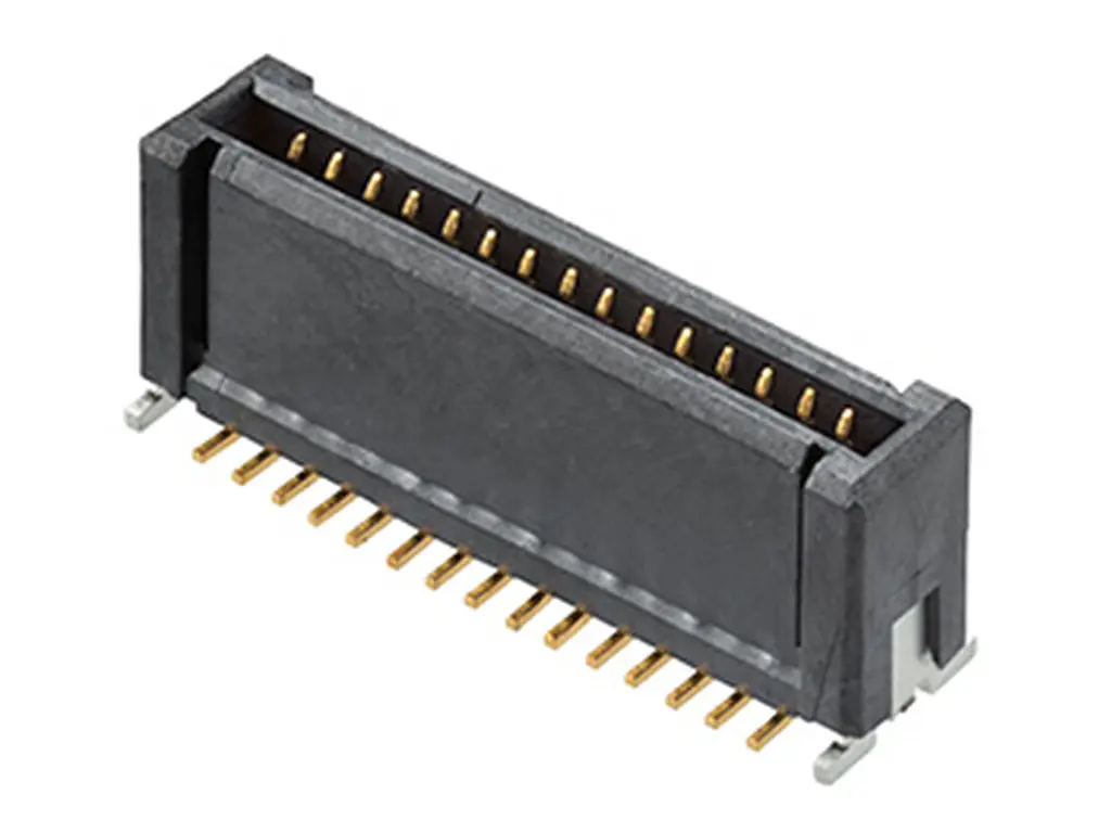 Produktfoto 1 von Molex 203955 Leiterplattenleiste Vertikal, 20-polig / 2-reihig, Raster 0.4 mm Raster Oberfläche, Ummantelt