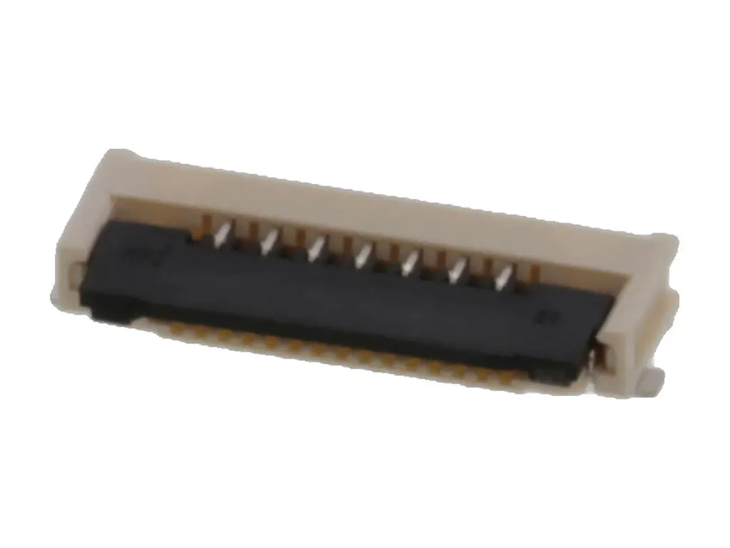 Produktfoto 1 von Molex 200528-0070, SMD gewinkelt FPC-Steckverbinder, 7-polig, Raster 1 mm, Kontakt mit Bodenberührung