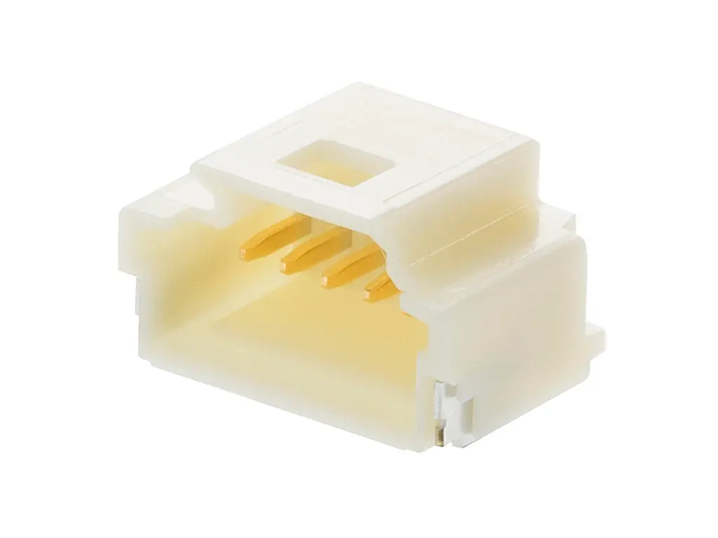 Produktfoto 1 von Molex 202396 Leiterplattenleiste gewinkelt, 6-polig / 1-reihig, Raster 1 mm Raster Oberfläche, Ummantelt