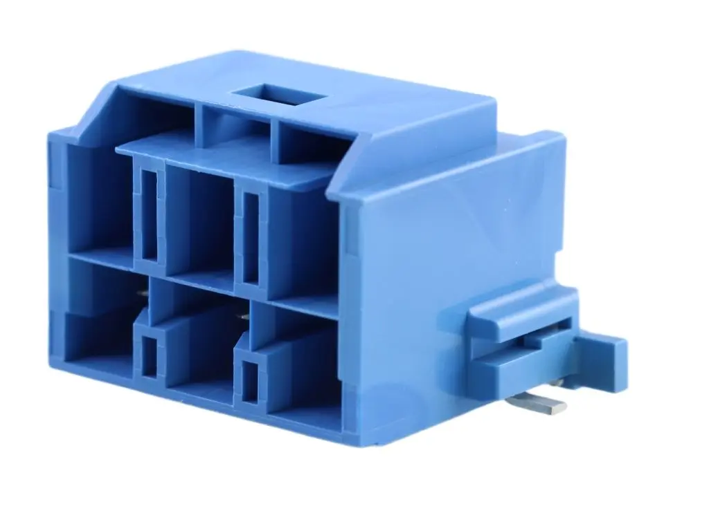 Produktfoto 1 von Molex 203555 Leiterplattenleiste gewinkelt, 6-polig / 2-reihig, Raster 6.5 mm Raster Oberfläche, Ummantelt