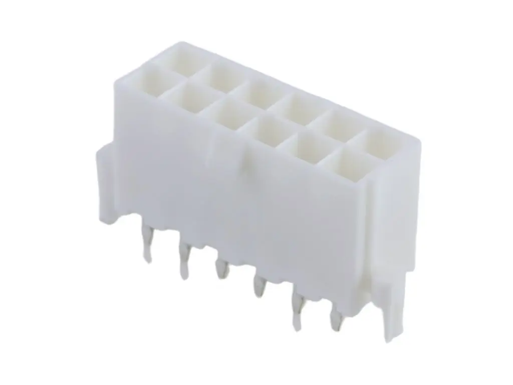 Molex 5566 Leiterplattenleiste Vertikal, 12-polig / 2-reihig, Raster 4.2 mm Raster Leiterplattenmontage, Ummantelt