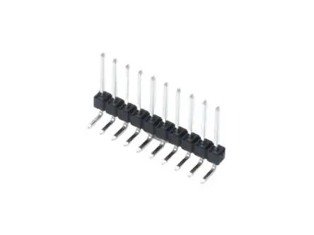 Produktfoto 1 von Molex 42377 Stift für Leiterplatten-Stiftleiste gewinkelt, 10-polig / 1-reihig, Raster 2.54 mm Raster Oberfläche,