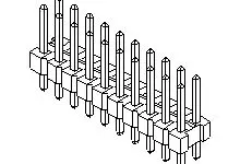 Produktfoto 1 von Molex 70280 Leiterplatten-Stiftleiste Vertikal, 80-polig / 2-reihig, Raster 2.54mm, Nicht ummantelt