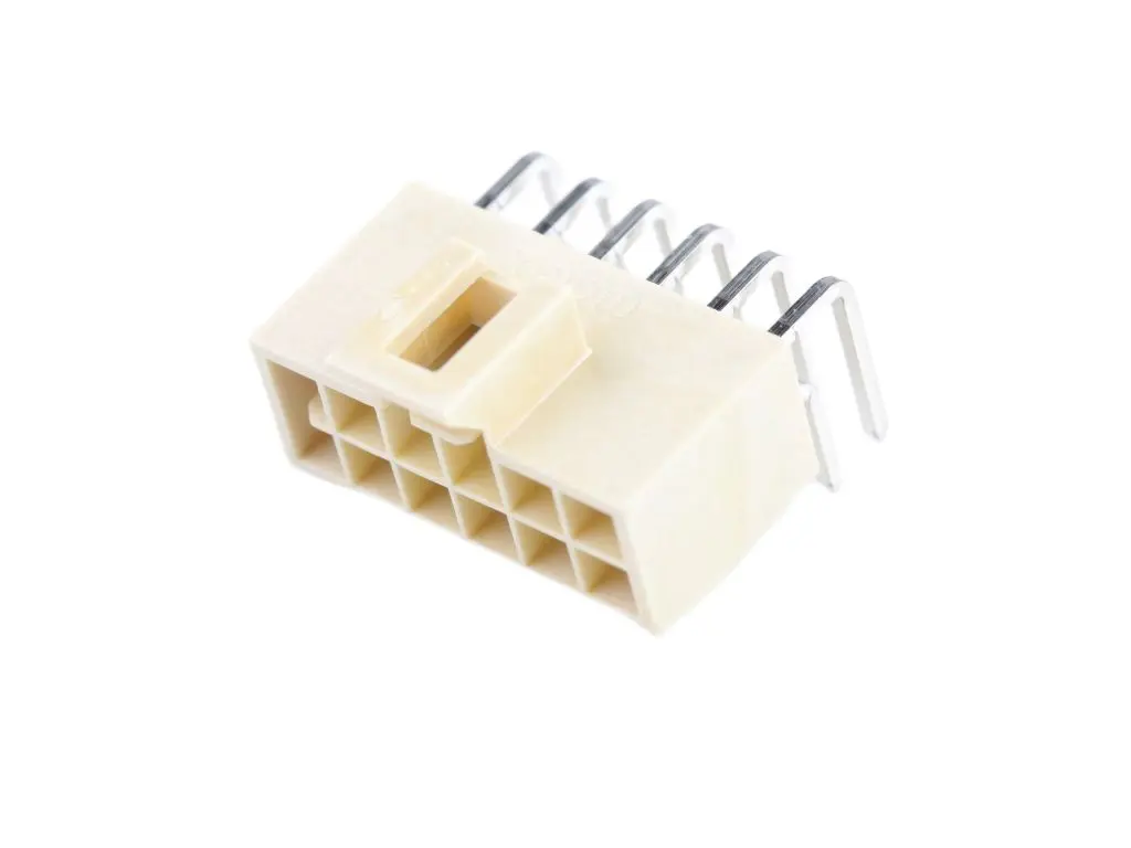 Molex 105314 Leiterplattenleiste gewinkelt, 12-polig / 2-reihig, Raster 2.5 mm Raster Durchsteckmontage, Ummantelt