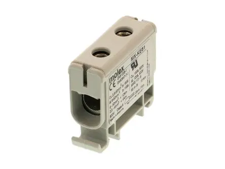 Produktfoto 1 von Molex 2016 Anschlussklemmenblock DIN-Schiene Grau, 8.3mm², 650V Schraubbefestigung