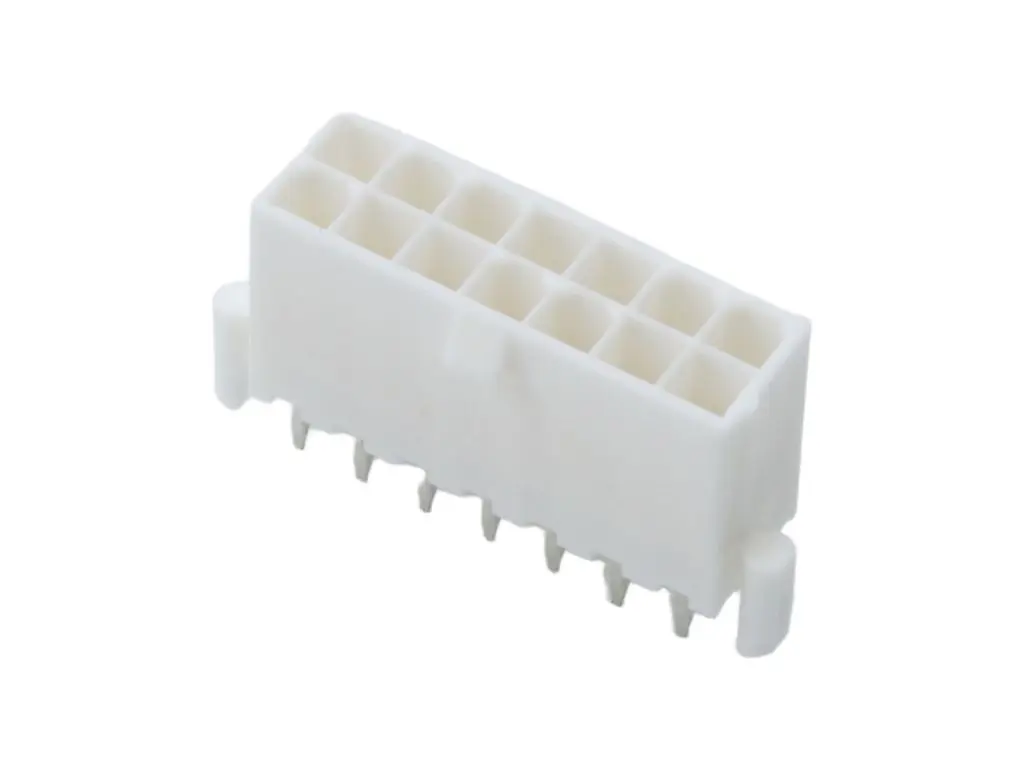 Molex 5566 Leiterplattenleiste Vertikal, 14-polig / 2-reihig, Raster 4.2 mm Raster Durchsteckmontage, Ummantelt