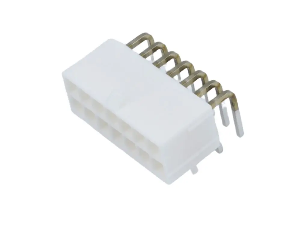 Produktfoto 1 von Molex 5569 Leiterplatten-Stiftleiste gewinkelt, 14-polig / 2-reihig, Raster 4.2mm, Ummantelt