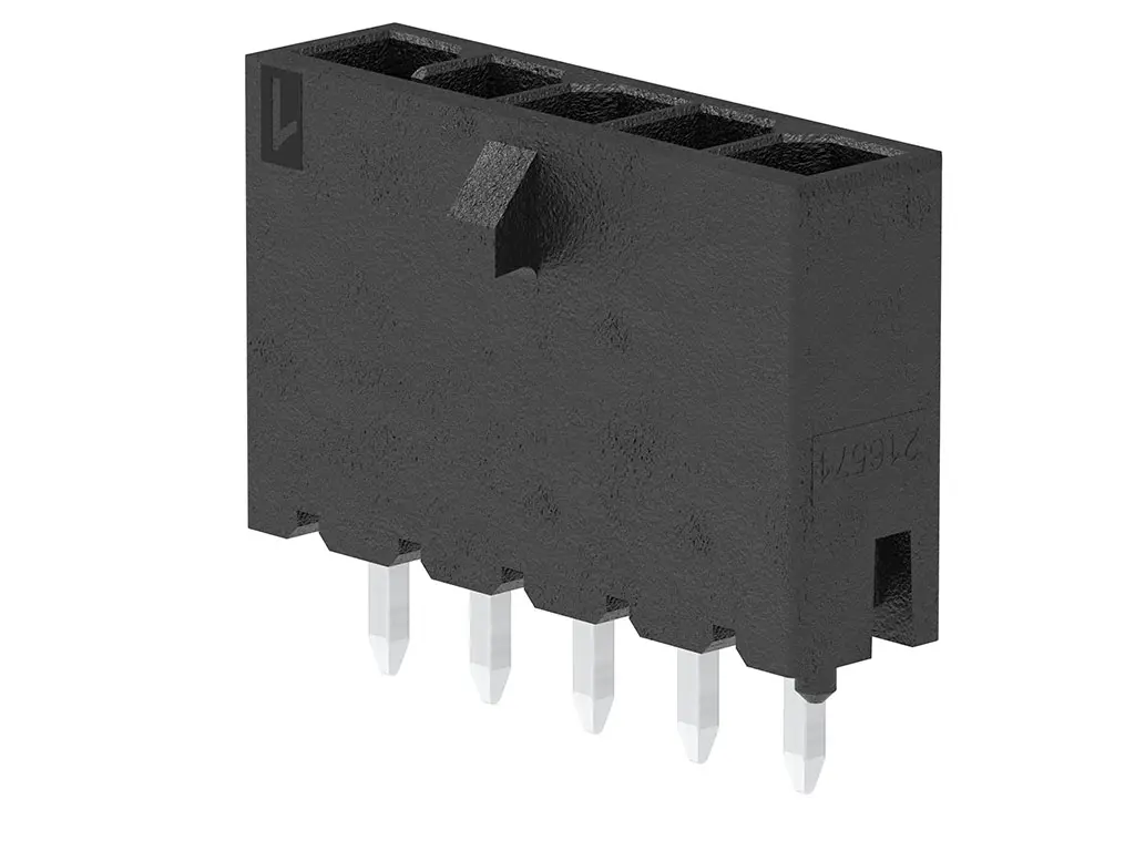 Produktfoto 1 von Molex 216571 Leiterplatten-Stiftleiste Vertikal, 6-polig / 1-reihig, Raster 3mm, Ummantelt