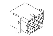 Produktfoto 1 von Molex 1991 Buchse Gehäuse und Stecker 6.3 mm, 12-polig / 3-reihig Gerade