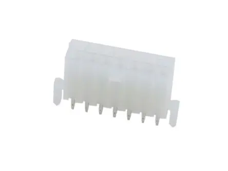 Molex 5566 Leiterplattenleiste Vertikal, 14-polig / 2-reihig, Raster 4.2 mm Raster Leiterplattenmontage, Ummantelt