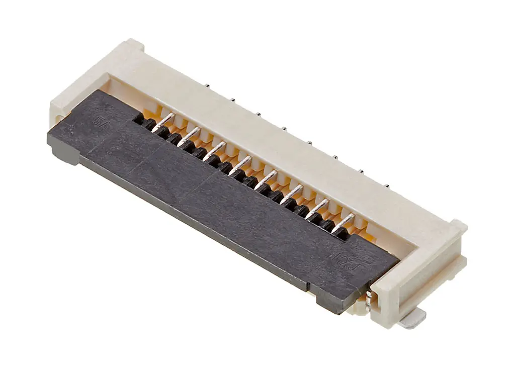 Produktfoto 1 von Molex 200528-0080, SMD gewinkelt FPC-Steckverbinder, 8-polig, Raster 1 mm, Kontakt mit Bodenberührung
