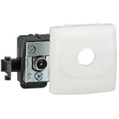 Produktfoto 1 von Legrand Antennensteckdose  Stecker- und Buchsenkontakte 1 Port Buchse Weiß 75 Ω, Oberfläche, H. 54.5 mm x B. 57.7 mm