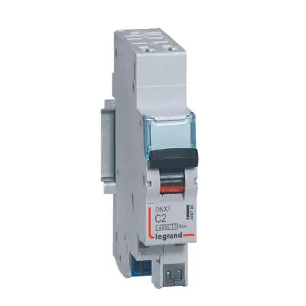 Produktfoto 1 von Legrand DNX3 4067, MCCB 1-polig, 20A DIN-Hutschiene / Abschaltvermögen 6 kA 230V ac 60 V dc