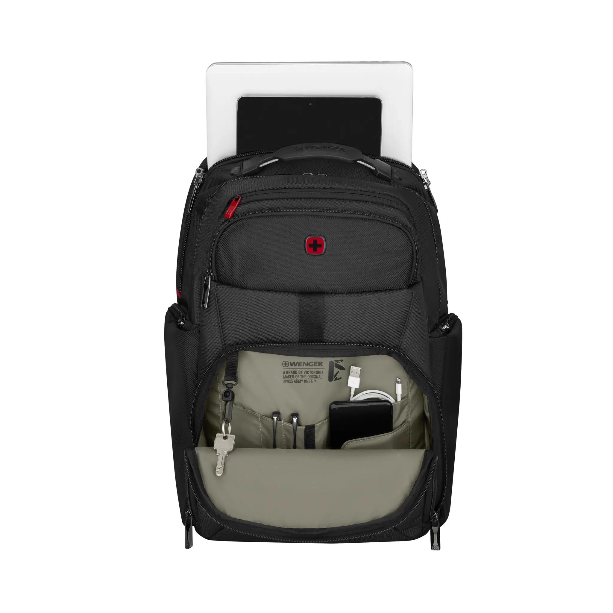 Produktfoto 1 von Wenger Meteor Laptop-Tasche bis 17 in, Laptop-Tasche Schwarz 15 % Polyester, 82 % recyceltes Polyester, 3 %