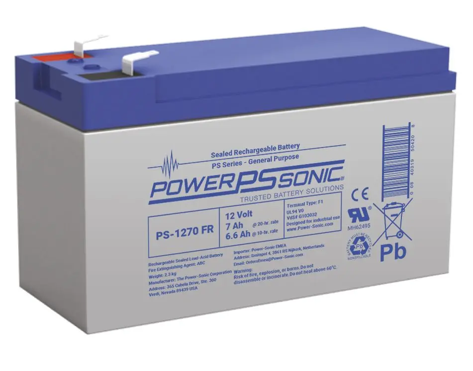 Produktfoto 1 von Power Sonic Abgedichteter Bleiakku, 12V / 7Ah, F1-Anschluss