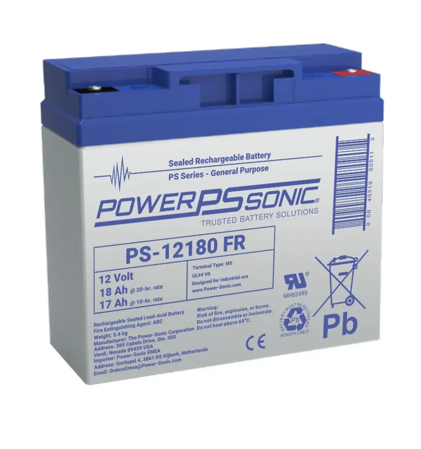 Power Sonic Abgedichteter Bleiakku, 12V / 18Ah, M5-Anschluss