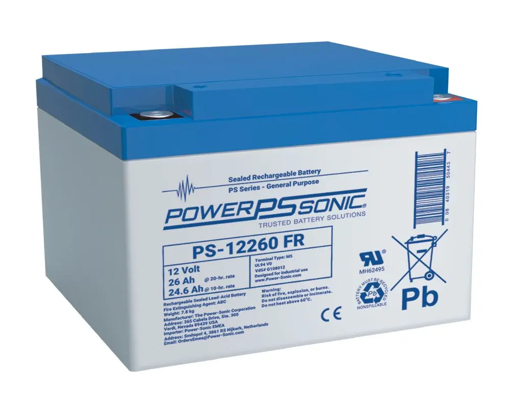 Power Sonic Abgedichteter Bleiakku, 12V / 26Ah, M5-Anschluss