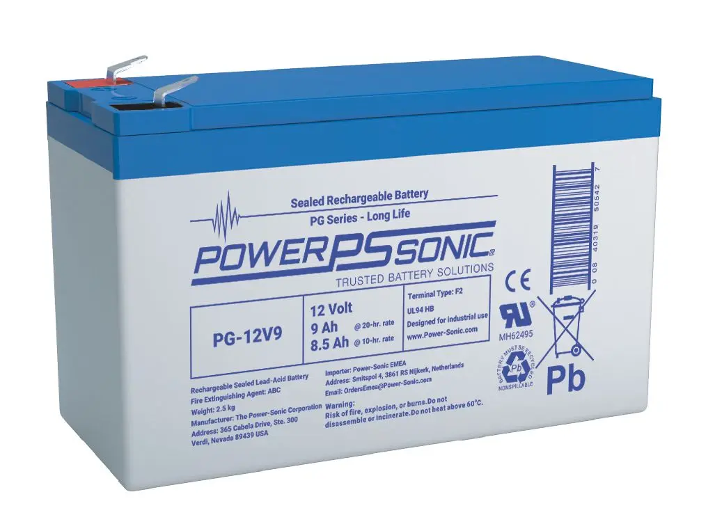 Power Sonic Abgedichteter Bleiakku, 12V / 9Ah, F2-Anschluss