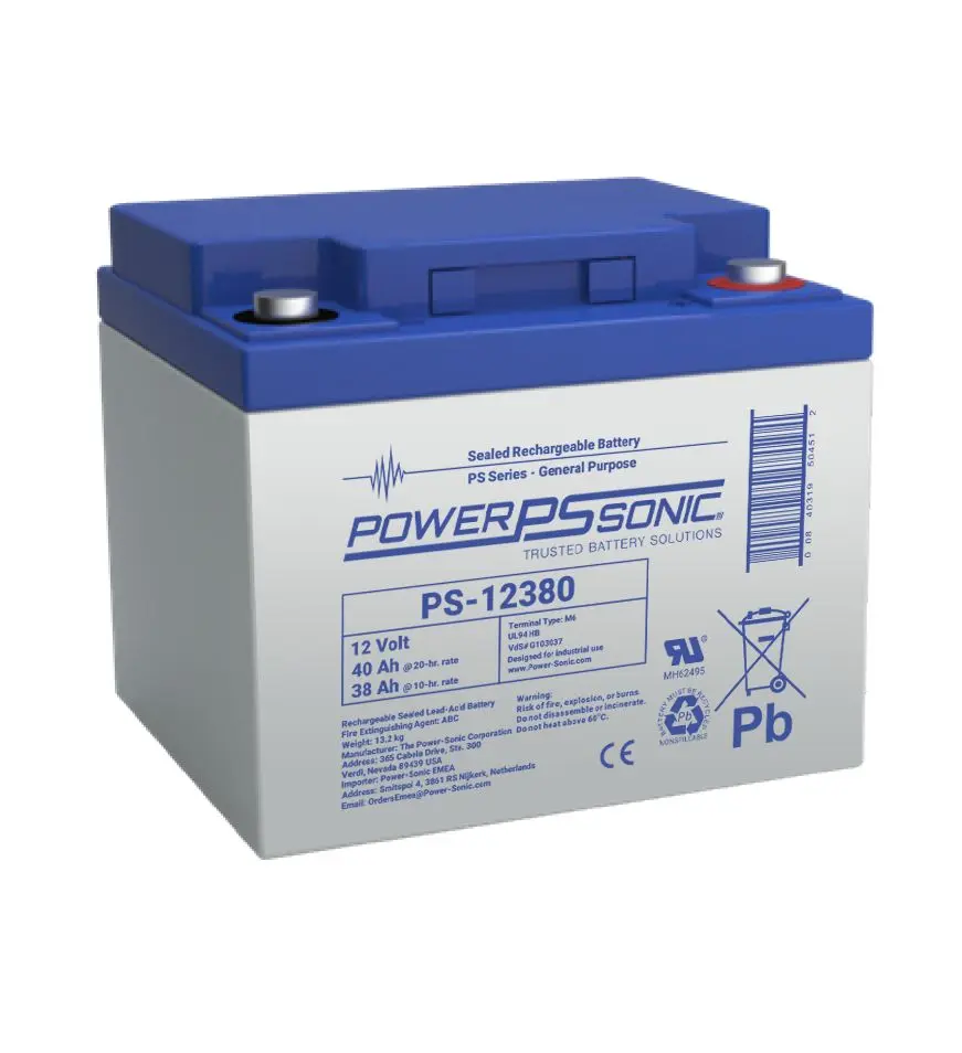 Produktfoto 1 von Power Sonic Abgedichteter Bleiakku, 12V / 40Ah, M6-Anschluss