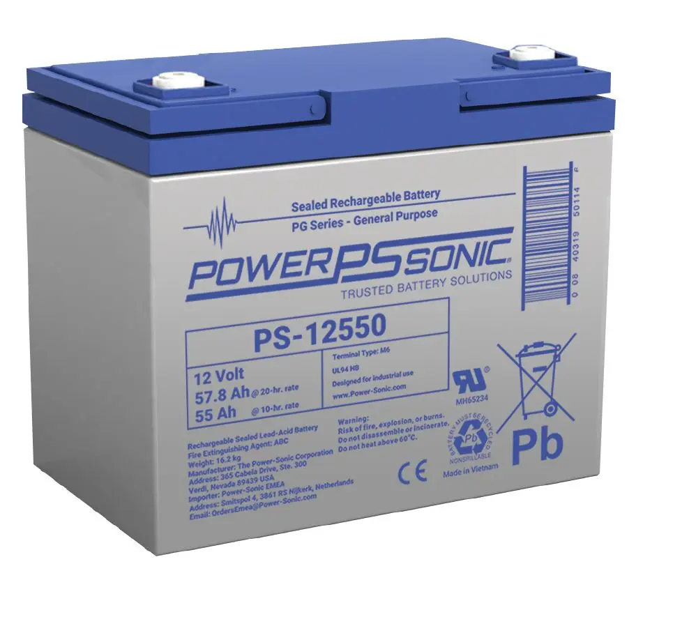 Produktfoto 1 von Power Sonic Abgedichteter Bleiakku, 12V / 57.8Ah, M6-Anschluss