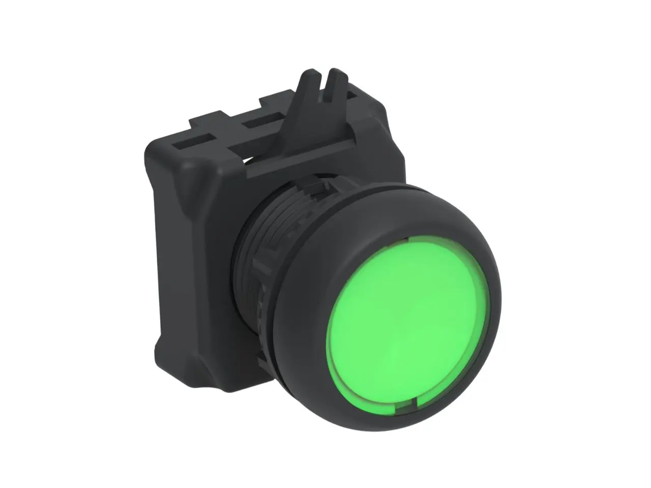 Produktfoto 1 von TE Connectivity Alcoswitch Druckschalter Grün Beleuchtet Tastend Panel Ø 22.5 mm, 1 Schließer/1 Öffner / 10 A 24 V dc,