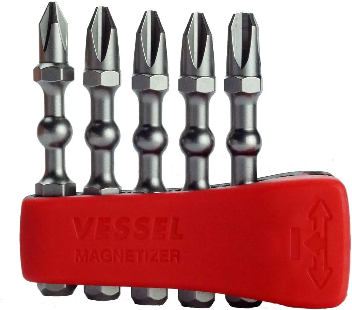Produktfoto 1 von Vessel Phillips Ratsche Power Bit mit Mag Enhancer, Metall 1/4 in 50 mm, Länge 300 mm, 5-teilig