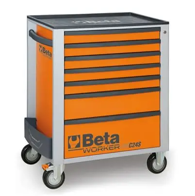 BETA Thermoplastisches Elastomer Werkzeugkisten und Werkzeugschränke 7 Schubladen mit Rädern x 775mm x 970 mm