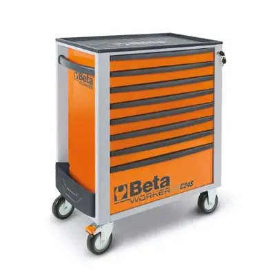 Produktfoto 1 von BETA Thermoplastisches Elastomer Werkzeugkisten und Werkzeugschränke 7 Schubladen mit Rädern x 775mm x 970 mm