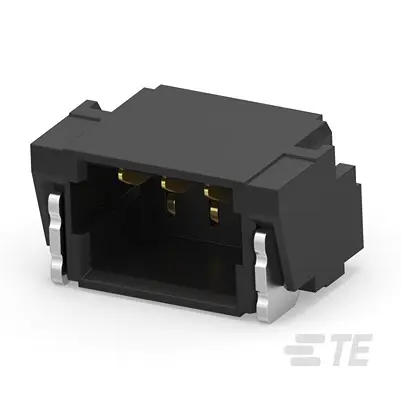 Produktfoto 1 von TE Connectivity 2483 Leiterplattenleiste gewinkelt, 3-polig / 1-reihig, Raster 0.8 mm Raster Oberfläche, Kabel-Platine,