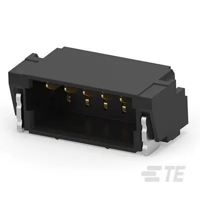 Produktfoto 1 von TE Connectivity 2483 Leiterplattenleiste gewinkelt, 5-polig / 1-reihig, Raster 0.8 mm Raster Oberfläche, Kabel-Platine,