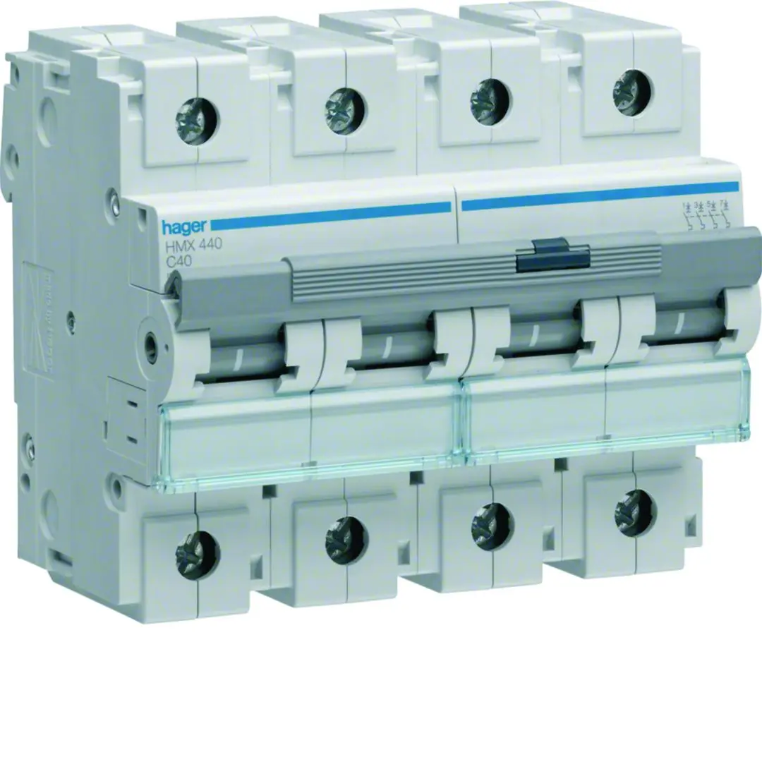 Produktfoto 1 von Hager HMX Miniaturüberlastschalter Typ C, Pol 4-polig 40 A 415 V ac, Abschaltvermögen 50 kA