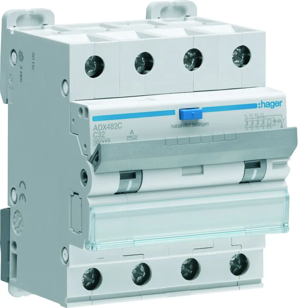 Produktfoto 1 von Hager ADX FI/LS-Schalter (RCBO) 32 A, 4-polig Typ C, Empfindlichkeit 30 mA