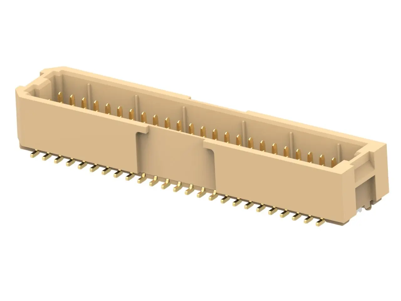Produktfoto 1 von TE Connectivity 1-2484140 Leiterplattenleiste Vertikal, 50-polig / 2-reihig, Raster 1 mm Raster Oberfläche,