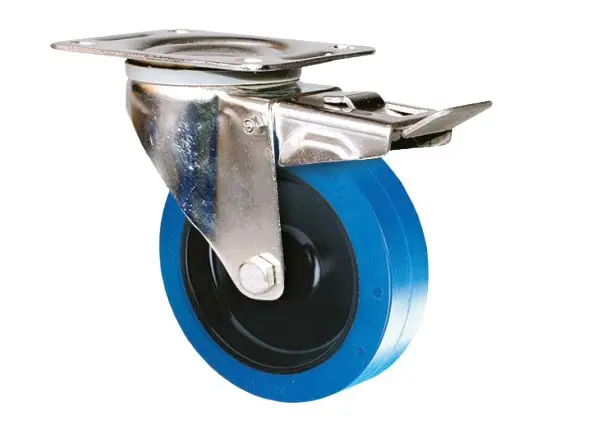 Produktfoto 1 von Guitel Hervieu Gebremst, schwenkbar Lenkrolle, Rad ø 125mm, 200kg, Ges H. 155mm, Platte inkl Bremse