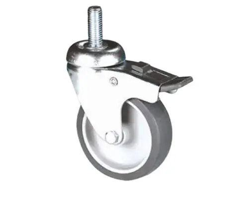 Produktfoto 1 von Guitel Hervieu Gebremst, schwenkbar Lenkrolle, Rad ø 63mm, 40kg, Ges H. 90mm, Gewindebolzen inkl Bremse