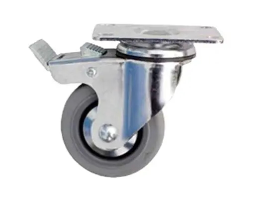 Produktfoto 1 von Guitel Hervieu Gebremst, schwenkbar Lenkrolle, Rad ø 80mm, 70kg, Ges H. 113mm, Platte inkl Bremse
